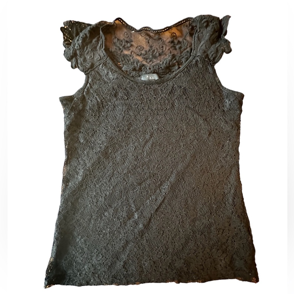 Forever 21 Black Lace Fully-lined shirt size L